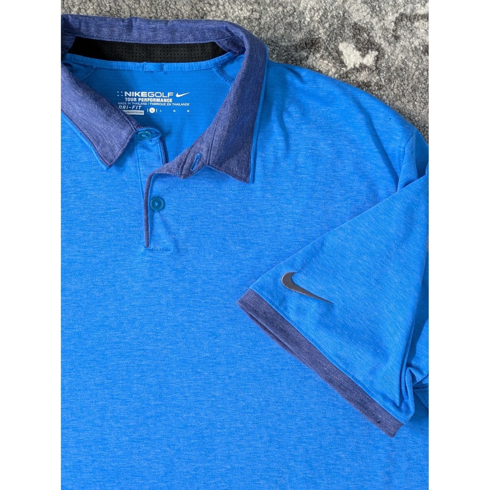 Nike Golf Tour Performance Dri-Fit Men's‎ Blue Polo Shirt Size Large